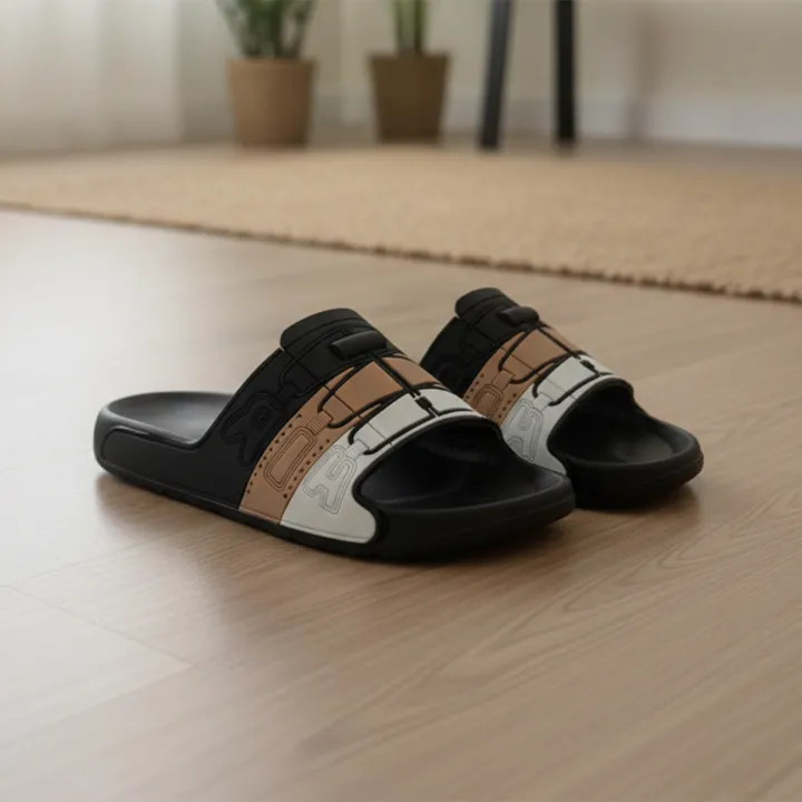 Men Slippers Trendy Straight Line Slippers Indoor Home AIR Bathroom Slides Outdoor Sports Beach Slippers Soft Sole Clogs