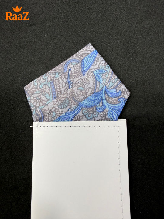 Blue Royal Stitch Art Pocket Square for Men
