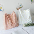 Mesh Daisy Double Layer Canvas Shoulder Bag Korean Ins Lace Small Square Bag Layor. 