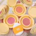 Girl's Air Cushion Blush Cream Strawberry Pink Face Blusher Natural Matte Cheek Tint Rouge Contour Blush with Sponge Puff. 