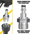 2X Quick Connection Pressure Washer-Gun Hose Adapter for Lavor Vax,M22 Quick Insertion. 