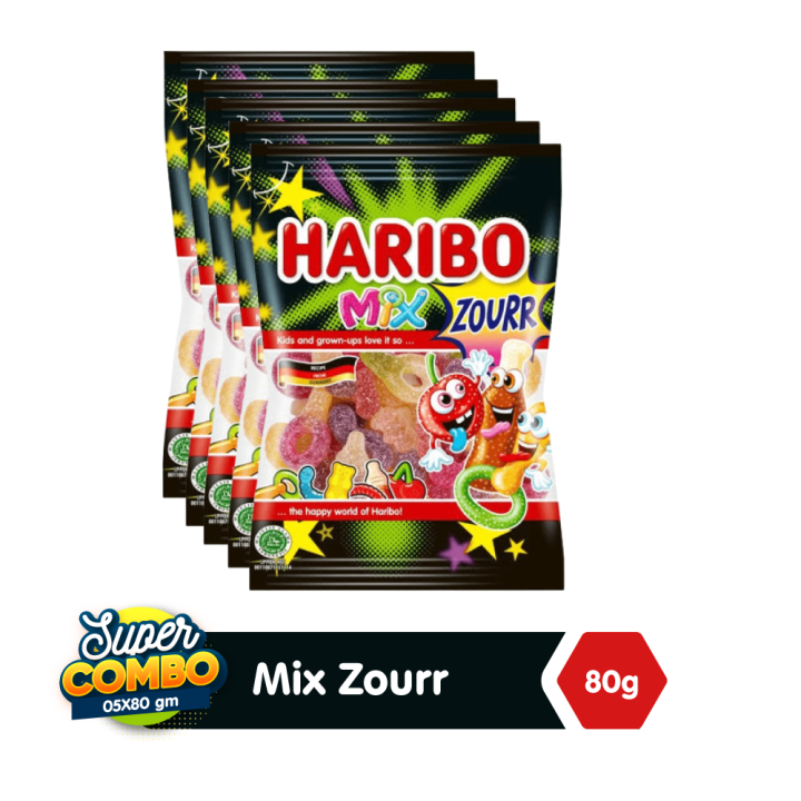 Haribo Mix Zourr Candy 80gm - Combo Pack Of 5 (5X80gm)