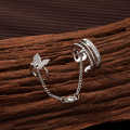 Butterfly Rings for Women Bling Crystal Rhinestones Finger Ring for Girls with Chain Tassel Finger Tip Rings.