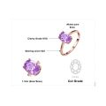 JewelryPalace Rose Gold Yellow Gold Plated Oval Natural Amethyst Citrine Garnet Topaz Peridot 925 Sterling Silver Ring for Women.