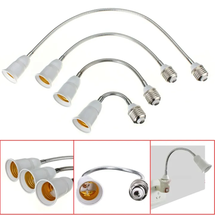 E27 LED Light Bulb Lamp Holder Flexible Extension Adapter Converter Screw Socket
