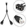 Ethernet Network Extension Cable Adapter-2 * Ethernet Splitter Cable-black.