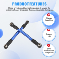Adjustable Front & Rear Pull Rod Link Tie Rod Steering Rod for Slash/Hoss//Stampede/ Huanqi727 Blue. 