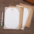 Stationery, letterhead, kraft paper, book, retro flower rabbit design, 10 pieces/set, writing paper set, office school supplies, stationery.