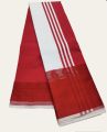 Ek colour white colour saree red colour paar for women. 