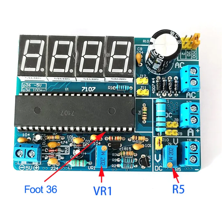 7107%20DC%205V%20Multifunctional%20AC/DC%20Voltmeter%20DIY%20Kits%20LED%20Digital%20Display%20Voltage%20Current%20Tester%20Panel%20Module%20-%20Image%202