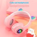Cute Cat Ear Gaming Headphone Foldable Bluetooth-Compatible Gaming Headset Low Latency Stereo Headsets for Smartphone/Pad/Laptop. 