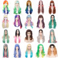 Internet celebrity cute wig female air bangs long straight hair light blonde long hair foal natural fluffy full hood. 