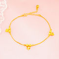 Japanese and Korean light luxury imitation 18k gold anklet women's summer jewelry, fashionable Korean version of Dongdaemun sand gold foot jewelry. 