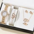 Fashion Crystal Quartz Alloy Wristwatch Set for Women - 6PCS Luxury Casual Watches, Ideal Gift Relogio Femenino.