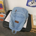 Women's Washed Denim Backpack Japanese StyleinsWind Street Fashion Simple and All-Matching College Students Bag Travel Backpack.