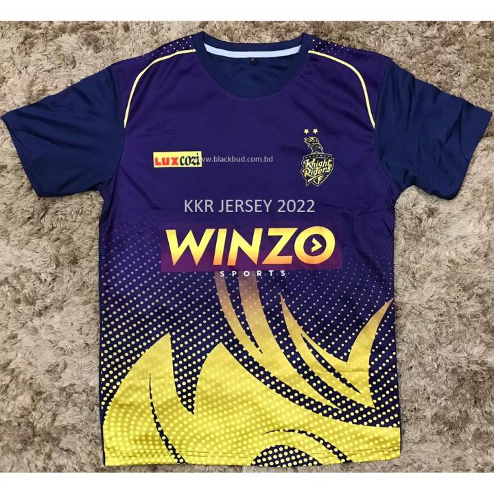 Buy 1 Get 1 Free IPL Kolkata KKR Team Jersey 2022 Short Sleeve
