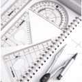 Portable Math Set Ergonomic Multi-functional Metal Maths Geometry Set Compass Ruler Protractor Squares Sharpene for School. 