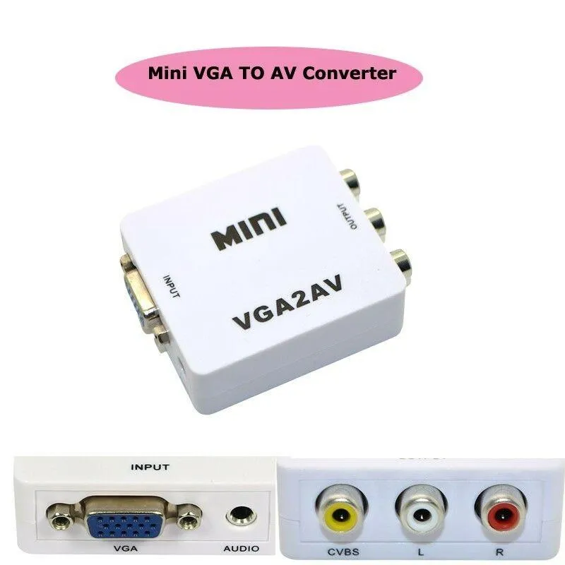 Av Cable Av Rca Vga Converter To Av 1080P VGA To AV Converter VGA