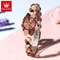Olevs ladies 7007 model new exclusive unique design ceramic strap waterproof quartz movement wrist-watch with brand box FOR woman.