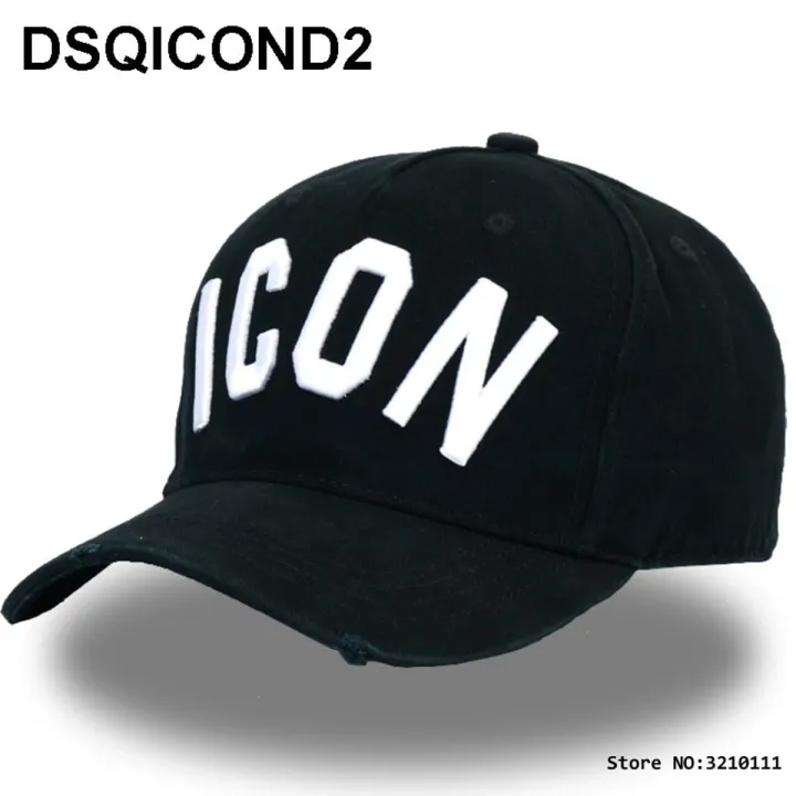 【happy one】DSQICOND2 Letters Casquette Hats Solid Pattern Casquette Dad Cowboy hat Baseball Cap Snapback of Man Wom