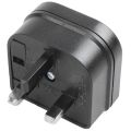 3X Euro 2 Pin to 3 Pin Converter Plug Adapter Black.