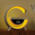 HM-2307 ALL in 1 bluetooth speaker wireless charger bluetooth speaker LED atmosphere RGB wireless charging alarm clock desk lamp.