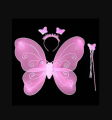 Butterfly Wings Girl's Fairy Princess Glitter Butterfly Party Costume Wings Wand Headband.
