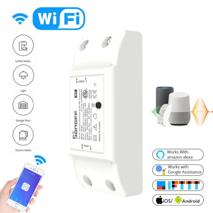 SONOFF RFR2-WiFi Smart Switch Wireless Timer Switch With RF Receiver For Google Home Alexa Smart Home Automation