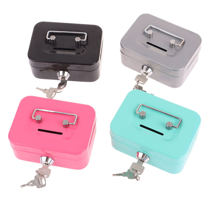 【Big-Sales】 Safe Box Mini Cash Box Metal Key Bank Small Security Lock ...