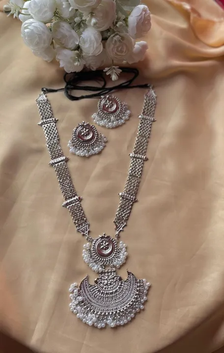 Exclusive%20German%20Silver%20long%20%20Necklace%20With%20Earrings%20Set%20-%20Image%202