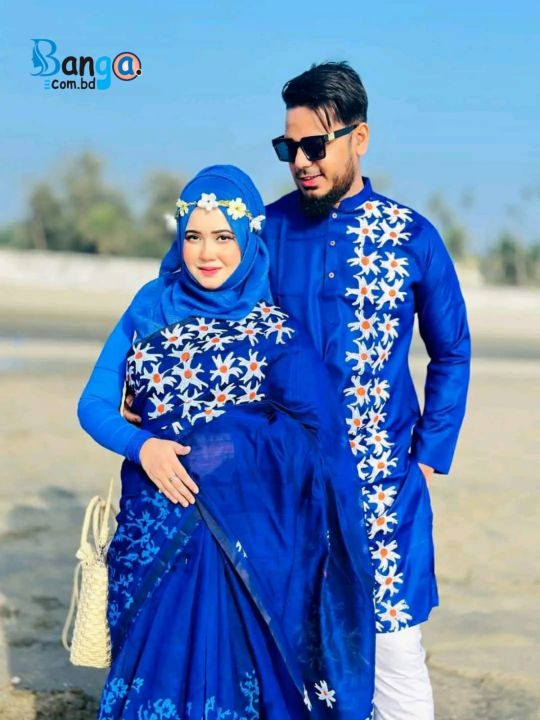 Matching Couple Dress Saree Panjabi Combo