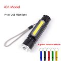 Mini EDC LED USB Rechargeablewerful T6 Torch Side Light Design tail magnet Work Light With Magnet - magnet.
