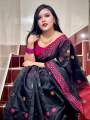Traditional Handloom Half Silk Ball Moni Jamdani Saree - Elegant Choice for Women - Ideal for All Seasons and Occasions. 