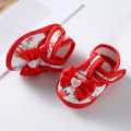 Newborn Baby Flower Print Shoes Summer Baby Girl Cute Bow Floral Print Breathable Princess Shoes Soft Sole Flat Anti-Slip Sandals(0-12 Month) - Baby Shoes Girls. 