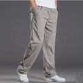 Mens casual Cargo Cotton pants men pocket loose Straight Pants Elastic Work Trousers Fit Joggers Male Super Large Size. 