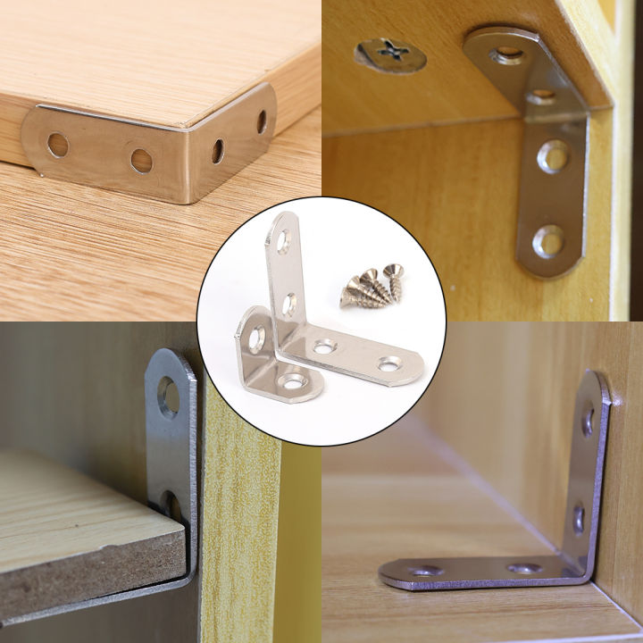 1/4/8Set%20Thickened%20Stainless%20Steel%20Angle%20Fastener%20Laminates%20Bracket%20Connector%2090%20Degrees%20Straight%20Angle%20Bracket%20With%20Screws%20For%20Wardrobe%20Window%20Display%20-%20Image%205
