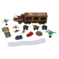 Dinosaur Carrying Truck, Dinosaur Transport Truck Dinosaur Pull Back Cars Realistic Shape Three Fun Sounds with Stone Model for Birthday Gifts. 