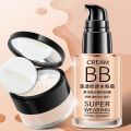 BB Cream + Setting Powder Waterproof Moisturizing Concealer Makeup. 