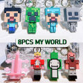 Game Minecraft Figure Model Toys Pixel Keychain My World Cartoon Creeper Doll Silicone Pendant Keyring Car Backpack Key Gifts. 