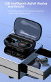JS2 TWS Bluetooth 5.0 Wireless Earphone Waterproof Digital Display Stereo In-ear Earbuds Headset Bluetooth Earphones with Mic.