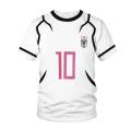 Summer Men's Blue Lock Japanese Anime Football Jersey White T-shirt Women's Children's Sports Short Sleeve. 