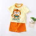 2023 New Children's Short-sleeved Suit Set Pure Cotton Girls Summer Clothes Boy's T-shirt Baby Clothes children clothing. 