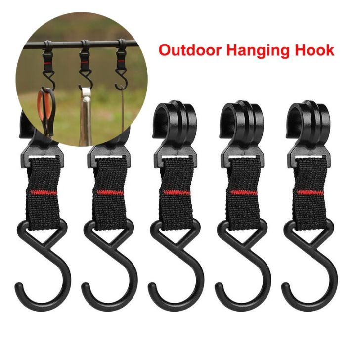 5/10pcs/set Outdoor Camping Moveable Storage Hook Detachable Hanging Hook S-Shaped Hook Pot Pan Hanger Rack Tool Nylon Hook
