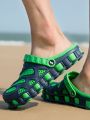 Qmaigie Jelly Shoes Men Sandals fashion 2021 Summer Hole Shoes Rubber Garden Clogs Men Outdoor Beach Flat Sandals Slippers green. 