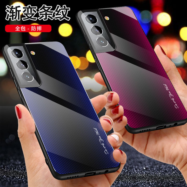 Applicable to Samsung S23FE Phone case A54 Diagonal Texture Gradient A34 Glass Soft Edge S23Ultra Protective Sleeve