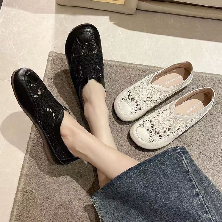 Summer%20New%20Sandals%20Mori%20Girl%20Artistic%20Closed%20Toe%20White%20Shoes%20Vintage%20Soft%20Sole%20Thin%20Shoes%20Women's%20Breathable%20Shoes%20Mesh%20Fisherman%20Shoes%20-%20Image%205