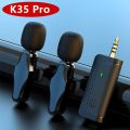 【Ready Stock+FREE Shipping+COD】 2024 K35Pro Wireless Lavalier Noise Reduction Microphone 3.5mm AUX for Megaphones Amplifier Speaker Camera Computer Mobile.