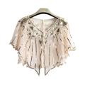 Women Cape Vintage Summer Beaded Sequin Shrug Flapper Dress Shawl. 