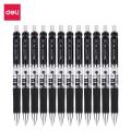 Deli EQ10420 Gel Pen Spring Tip (Black) 12 PCS.
