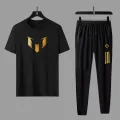 Complete Your Wardrobe with a Black Cotton Combo T-Shirt & Pant for Men. 